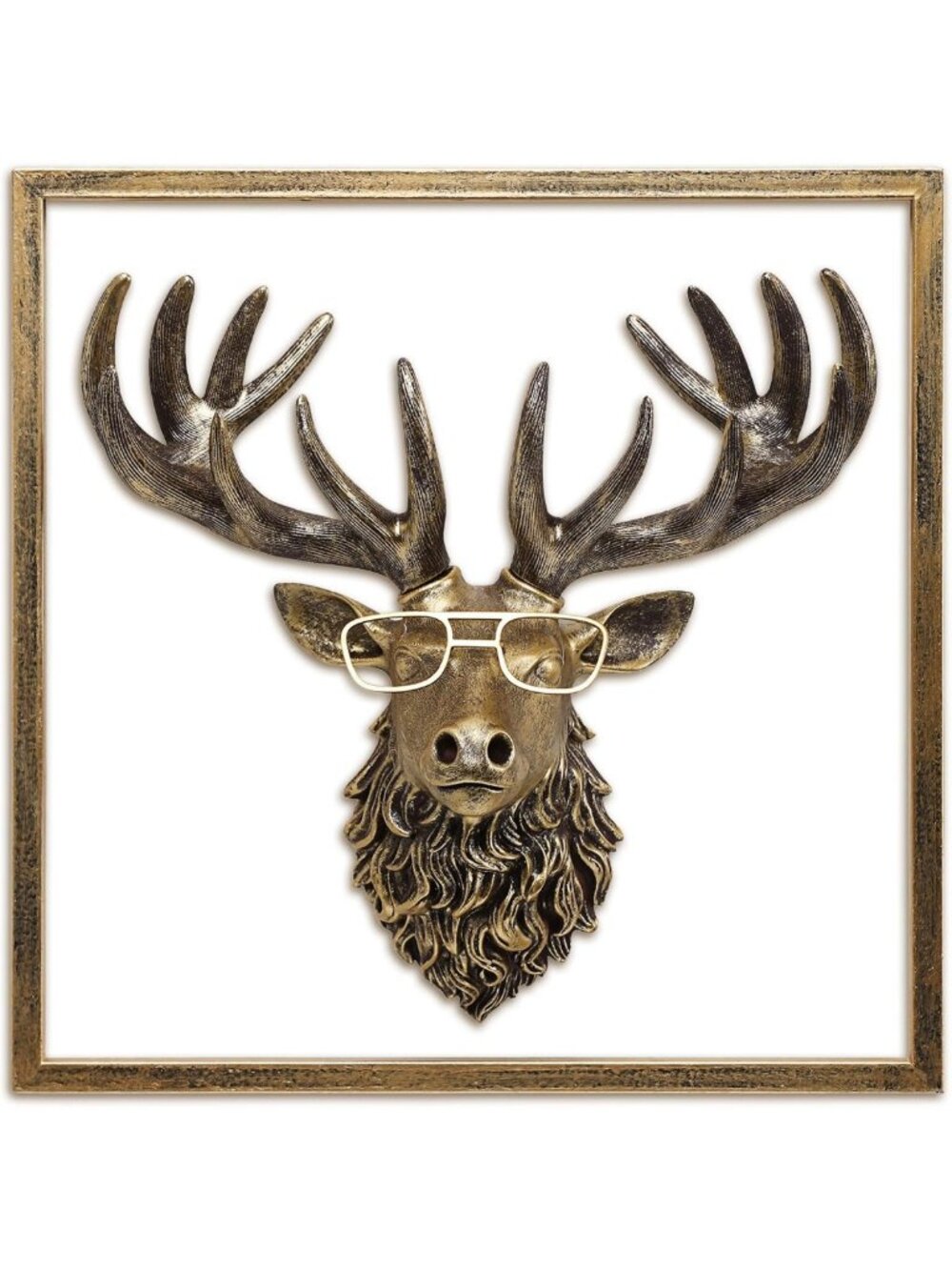 Vintage Animal Heads Wall Decor - Resin & Metal Sculptures for Living Room